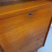 Vintage oak secretary storage furniture from the 1950s and 60s.