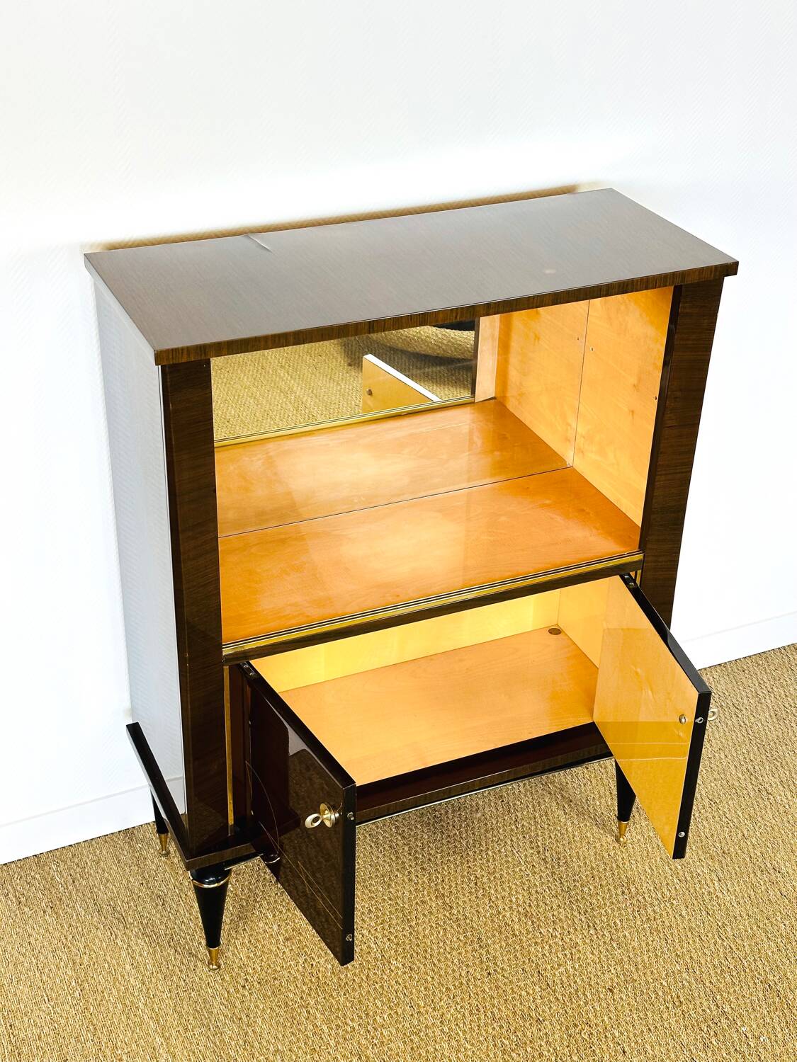 Vitrine art déco en acajou 1940