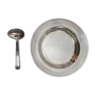 Assiette métal argenté de naissance