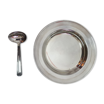 Silver metal plate from birth