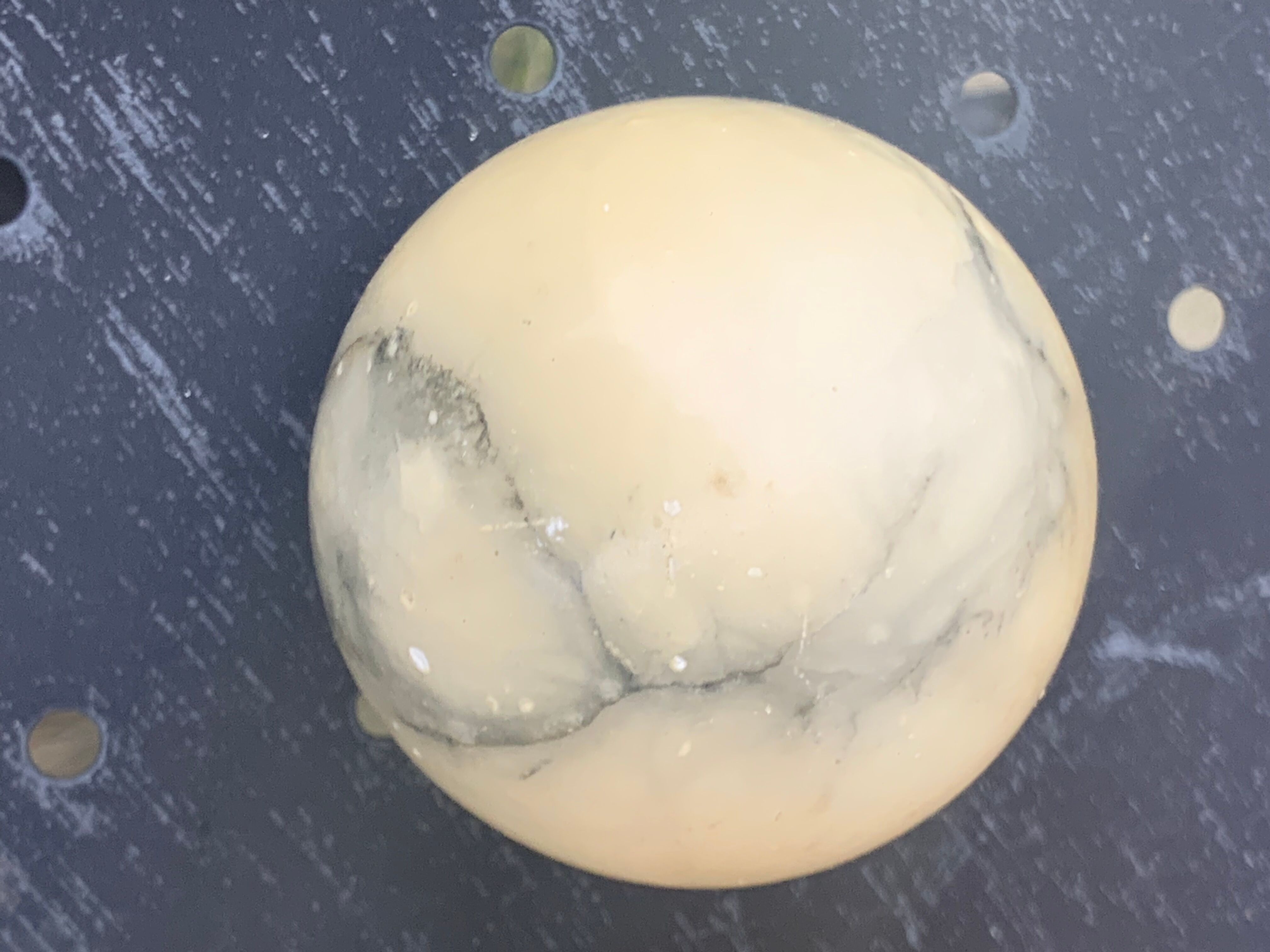 Sphere or ball in gray and vintage beige alabaster