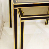 Pair of black & gold trundle tables 1970'