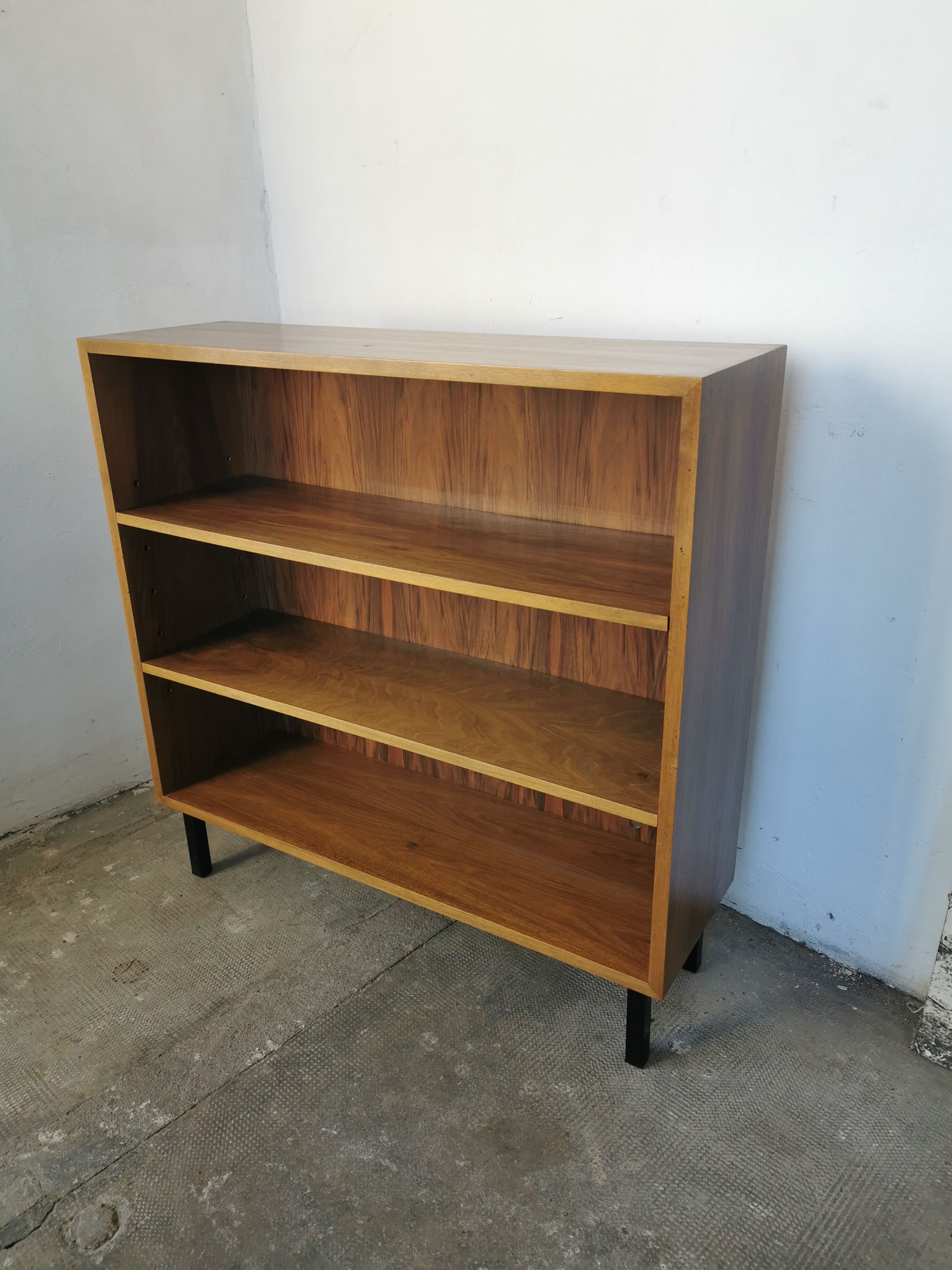 Shelf, vintage walnut veneer bookcase