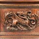 Bureau ministre en chêne richement sculpté, circa 1880