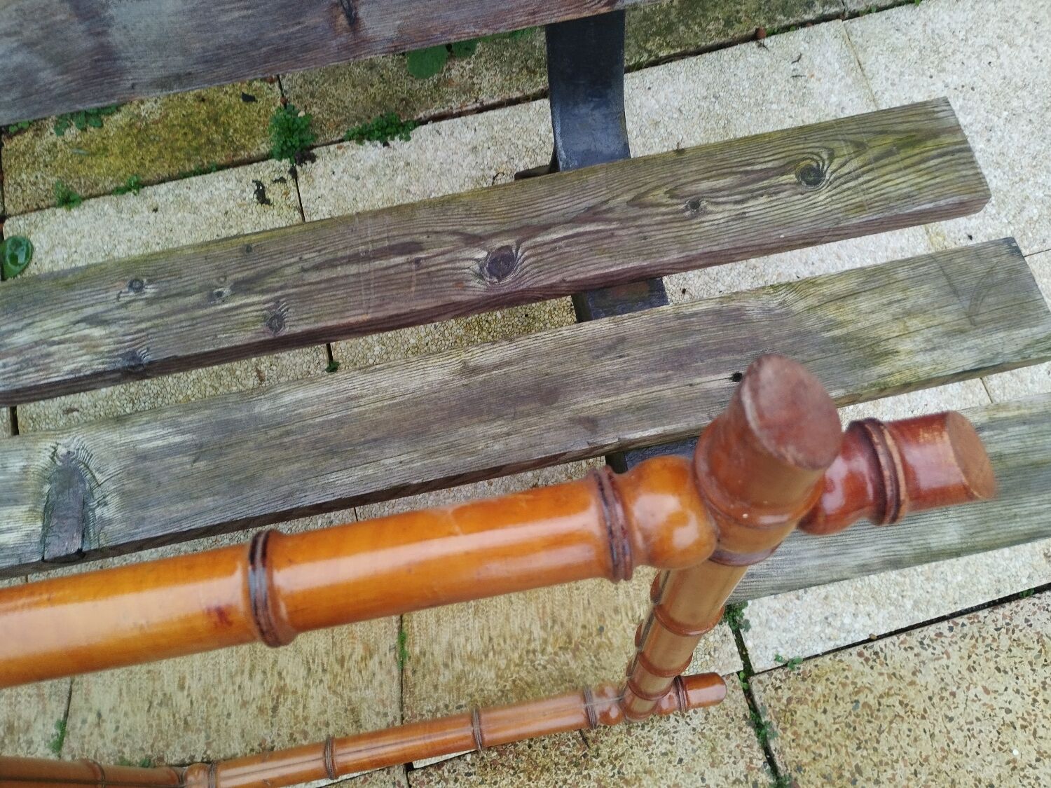 Vintage bamboo antique mirror