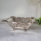 Openwork silver metal basket
