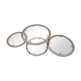 4-tray glass round coffee table
