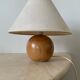 Lampe boule  en bois blond vintage