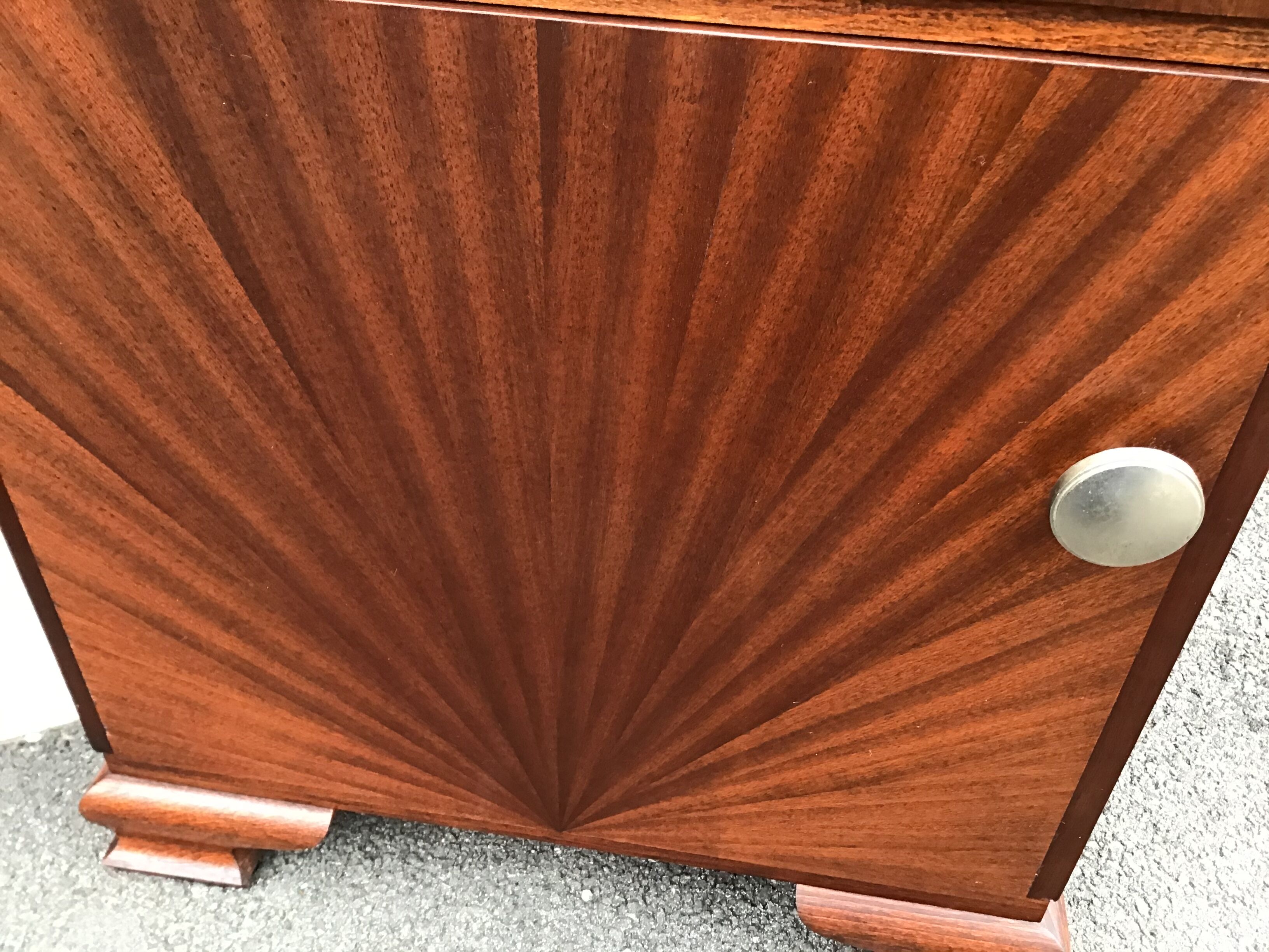 Paire de chevets art deco vintage 1940 acajou