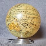 Art Deco glass and metal globe with functional lighting