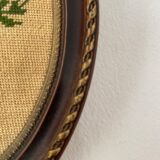 2 oval frames vintage floral embroidery