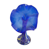 Opaline vase shape blue flower