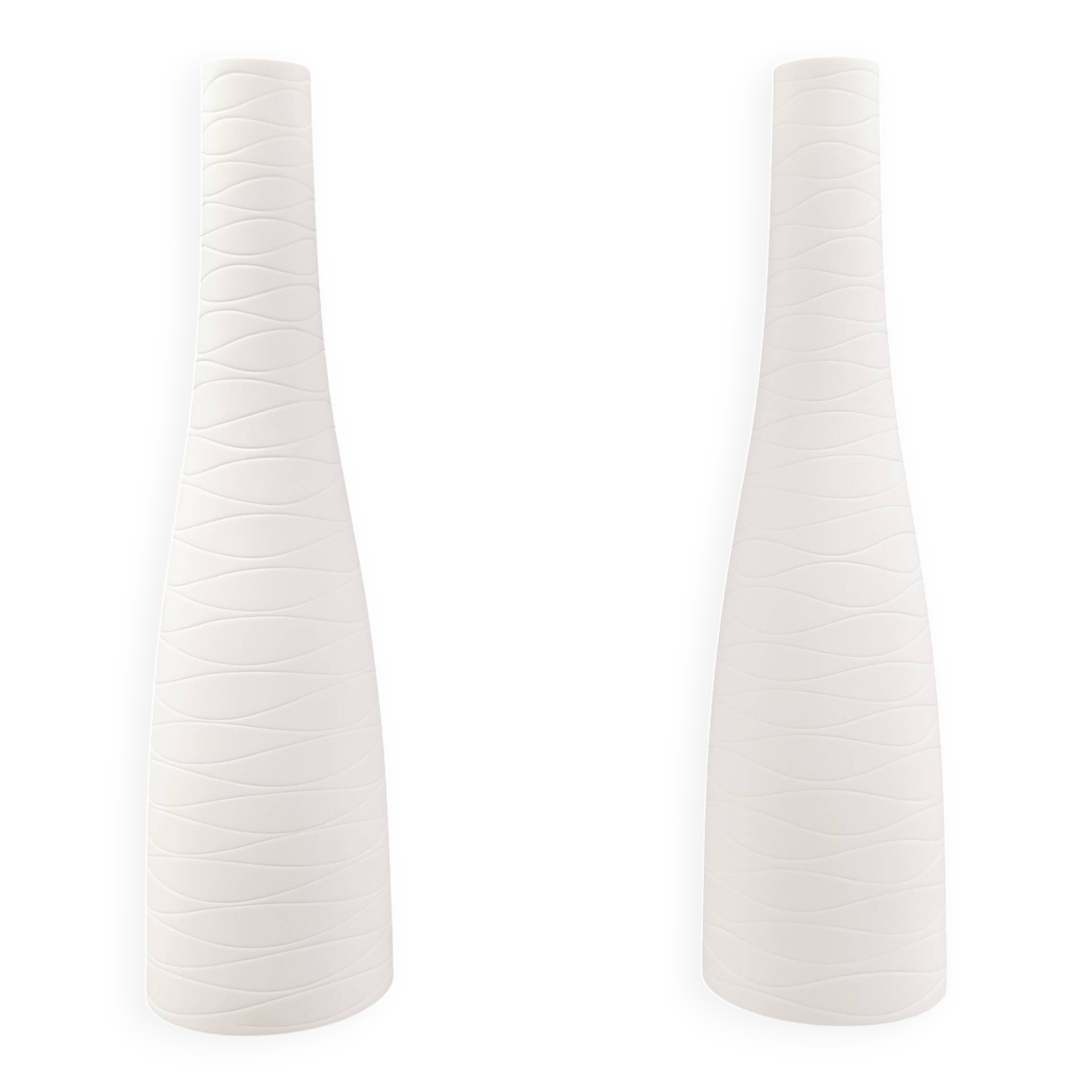 Hanging lamps in handmade/mouth-blown white Murano glass, Italy 1990s