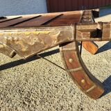 Coffee table in metal and copper wood