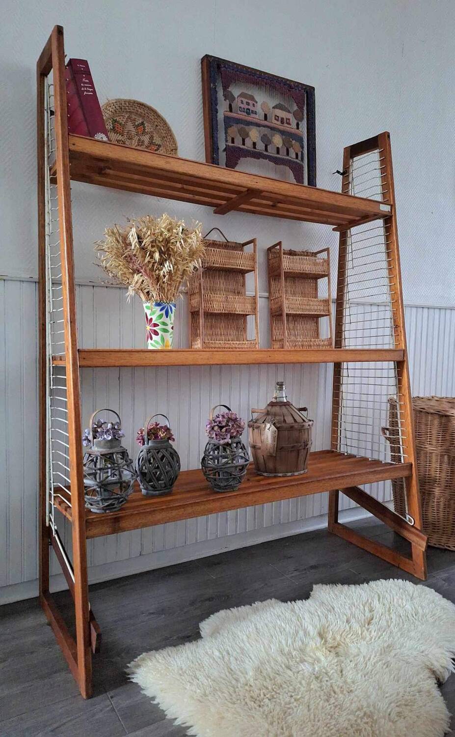 Vintage bakery shelves, old trade furniture