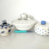 Set of three earthenware boxes