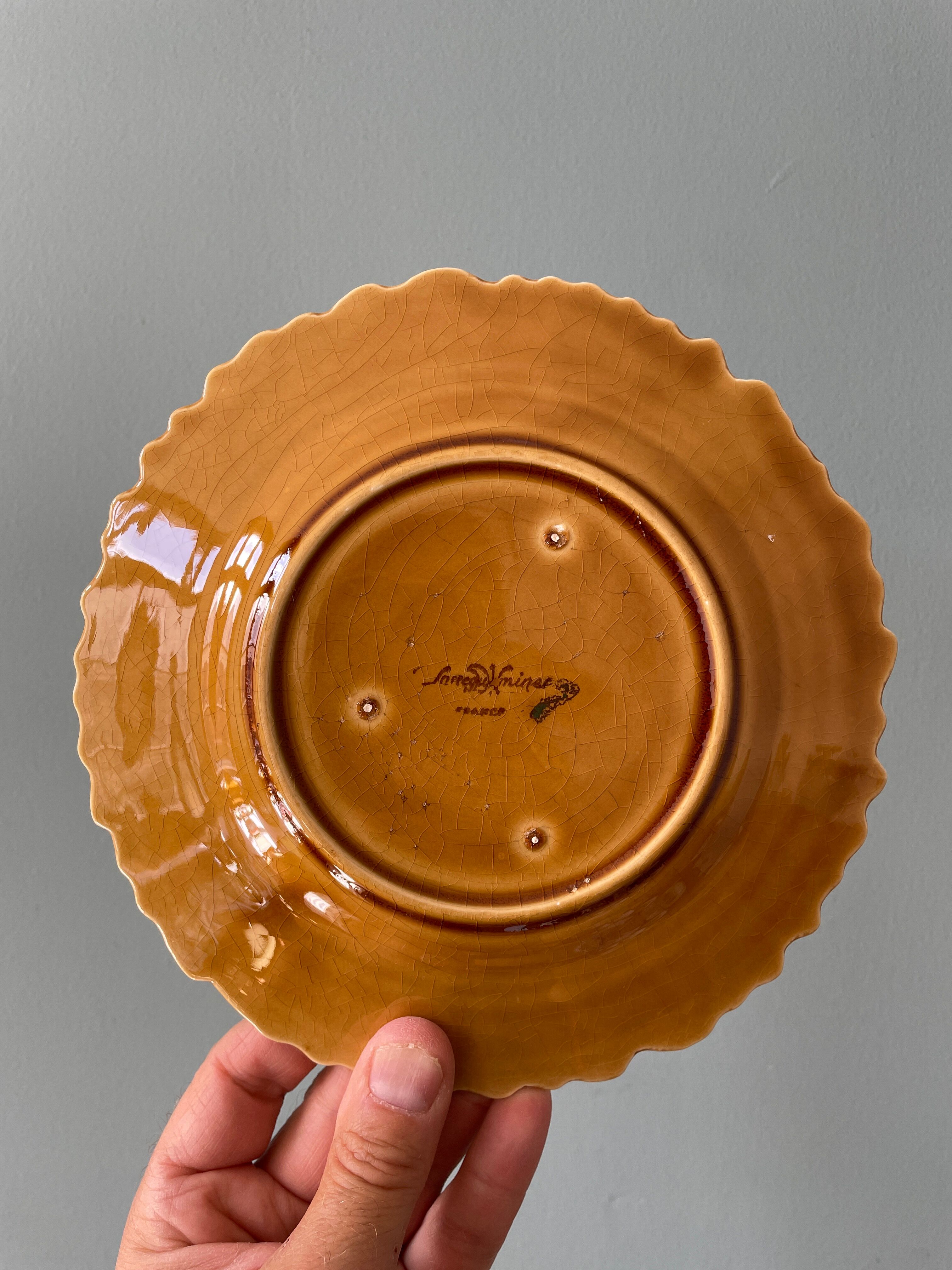 2 fruit plates, slurries, Sarreguemines France