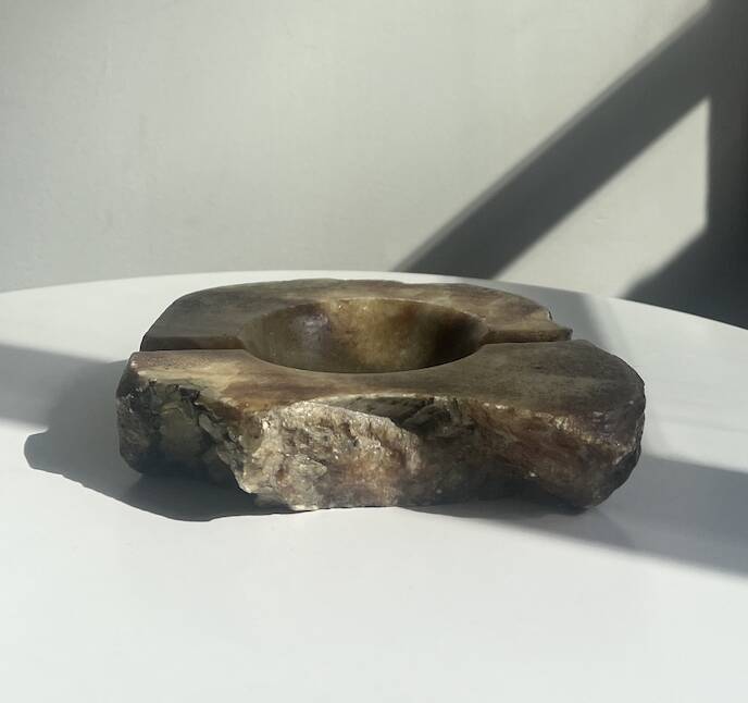 Marble ashtray / empty pocket, raw shape, vintage decor 1950