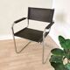 Vintage Mart Stam Style Armchair: Dark Brown Faux Leather Chrome Cantilever