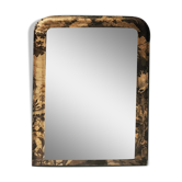 Miroir ancien au cadre tapissé 92x128cm