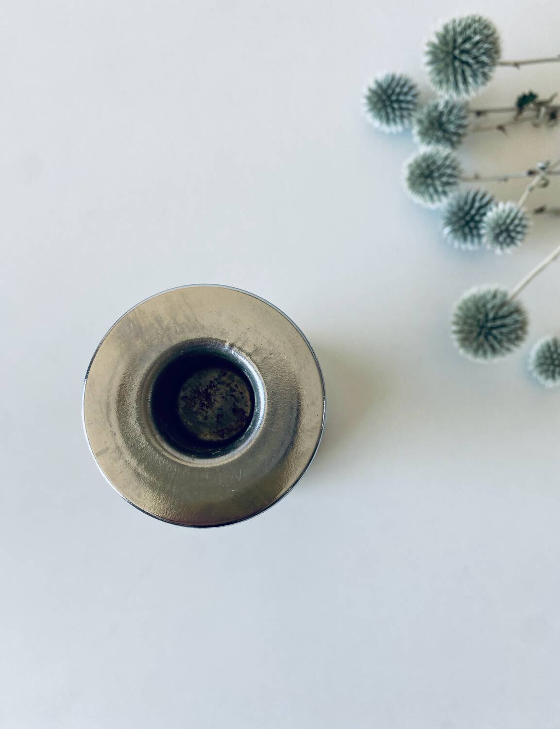Eglomise glass candle holder