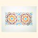 Original watercolor Arabic tile. Arabic tile painting. Watercolor Mozarabic pattern. Mozarabic pattern.