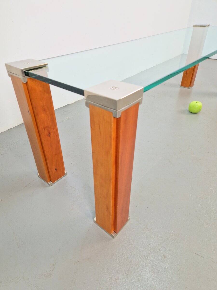 Pioneer T66 Cherry Wood & Glass Side Table from Peter Ghyczy, 1980s