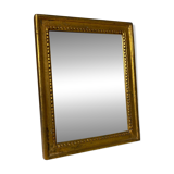 Miroir vintage en bois à poser ou à suspendre de couleur dorée