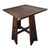 Arts and crafts style oak side table, 1950s