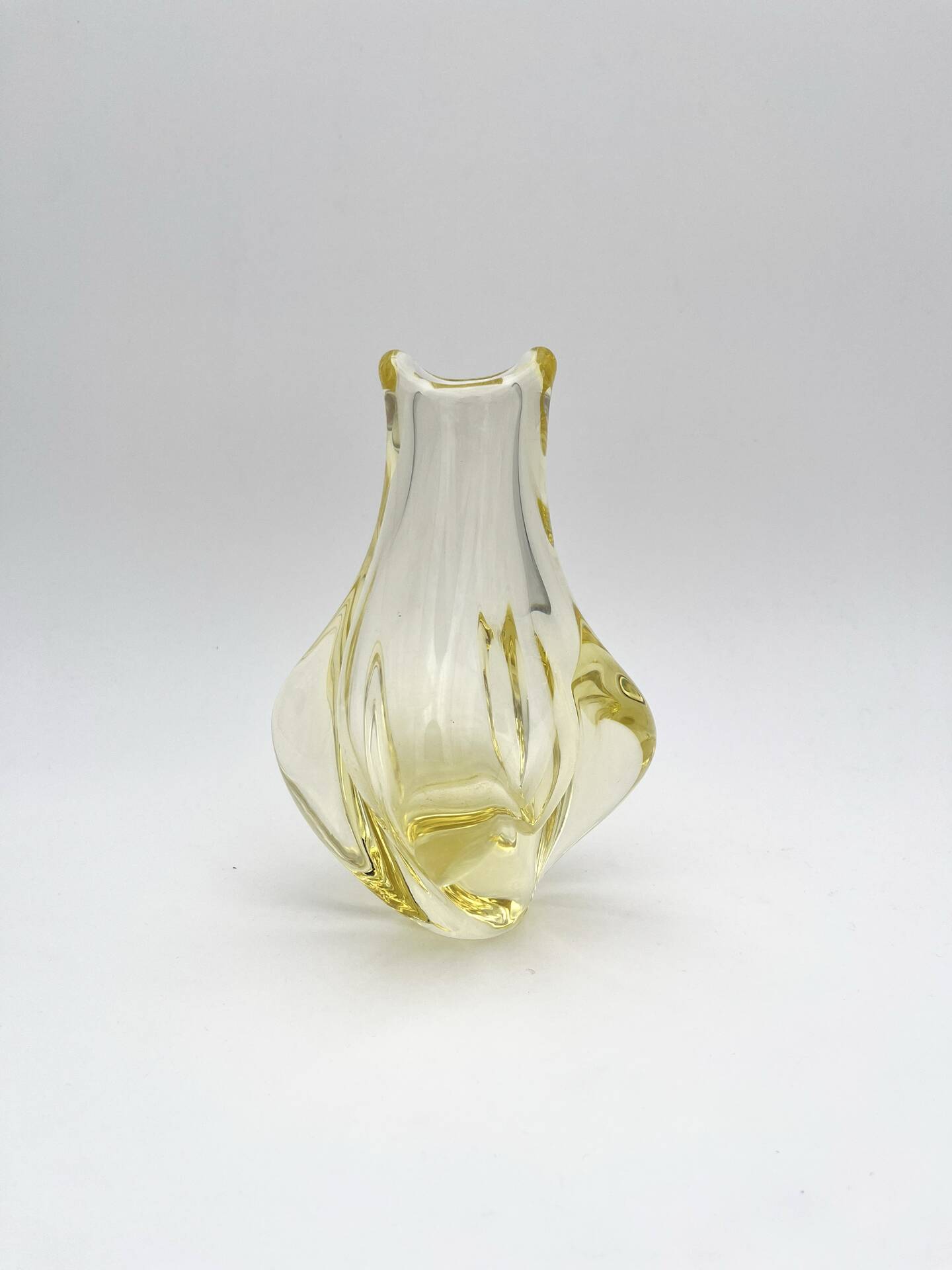 Organic Yellow Vase Miloslav Klinger ZBS - Bohemian Glass