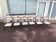 Set of 12 vintage Danish metal and fabric chairs
