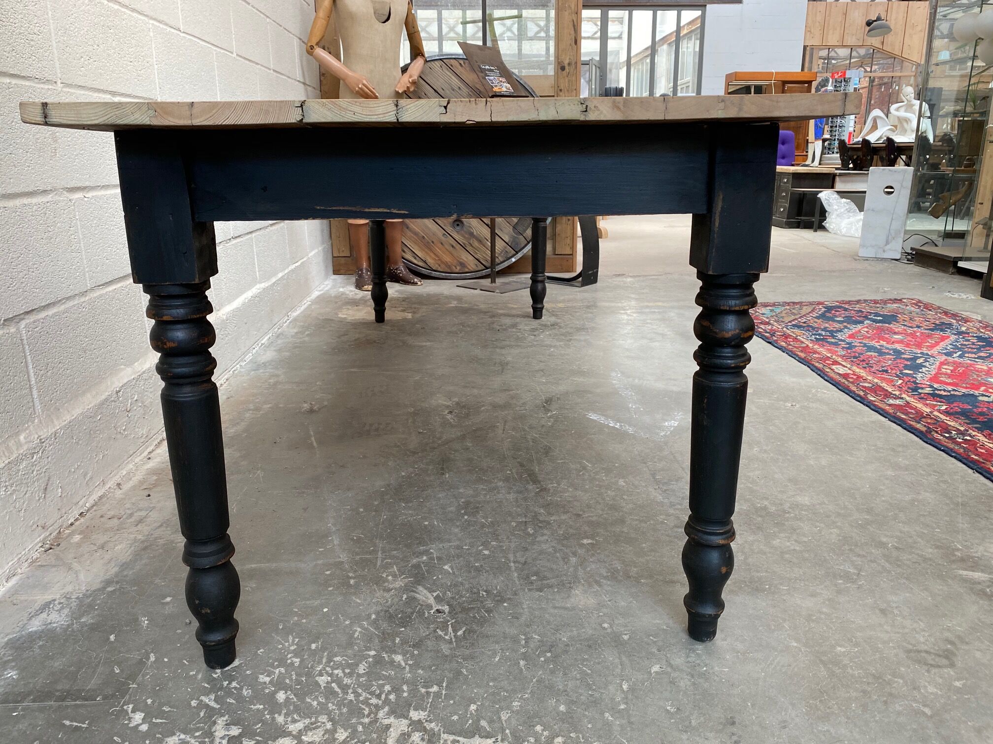 Farm table feet turned