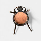 Antique curved wooden armchair with caning – Bistro style