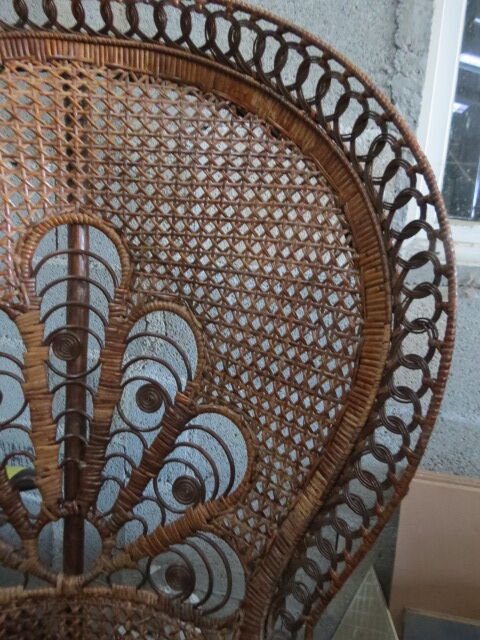 Emmanuelle rattan chair with satin cushions