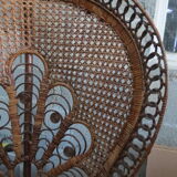 Emmanuelle rattan chair with satin cushions