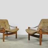 BRUKSBO / vintage Hunter safari easy chairs (2) / Torbjørn Afdal / Norway 1960s