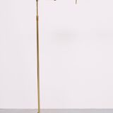 Holtkoetter Brass swing arm floor lamp Germany 1980s