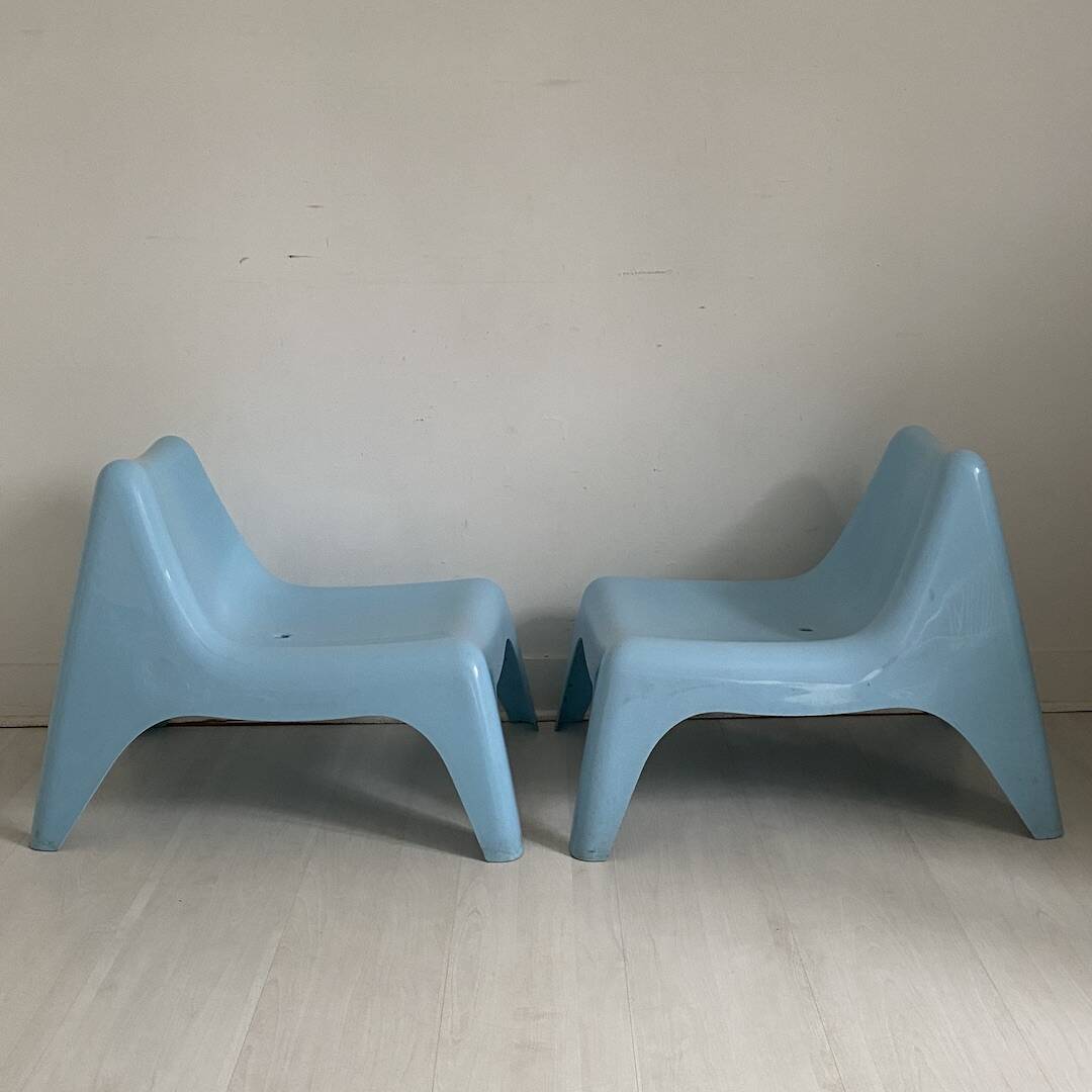 Pair of Bunso children's outdoor armchairs by Ikea Design Thomas Sandell