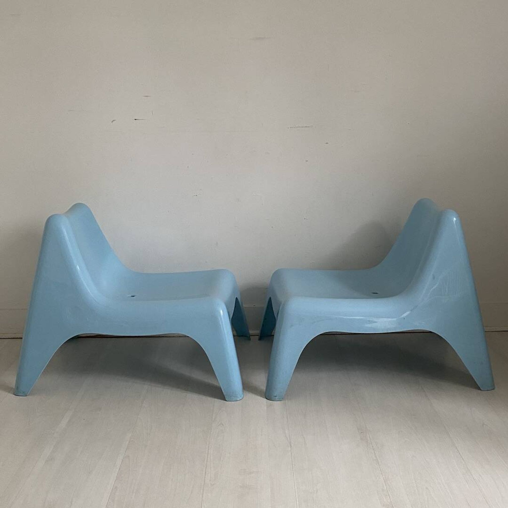 Pair of Bunso children's outdoor armchairs by Ikea Design Thomas Sandell