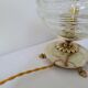 Onyx lamp, brass and glass