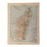 Lithograph and map on Madagascar - 1900