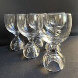 6 Crystal wine glasses – Hollow ball base