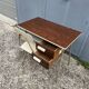 Small vintage desk with formica drawers and 70s chair