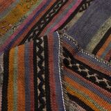 Tapis Kilim Anatolien Vintage – Rayures Ethniques, Tissé Main , 176x242 Cm
