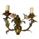 Italian tole sconces with ceramic summer flowers, 1960s , set of 2