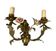 Italian tole sconces with ceramic summer flowers, 1960s , set of 2