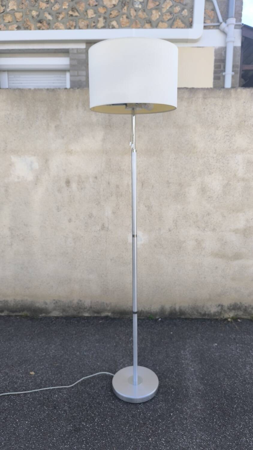 Vintage Floor Lamp with Fabric Shade by Erco, Germany, 1960s