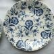 Set of 6 gien Art Deco flat plates model carnations in blue
