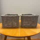 White grey baskets