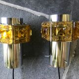 2 vintage chrome and orange plexi suspensions